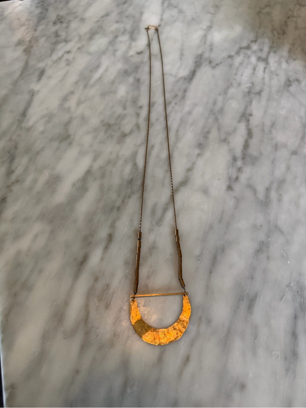 Gold Crescent Pendant Necklace - Women Jewelry